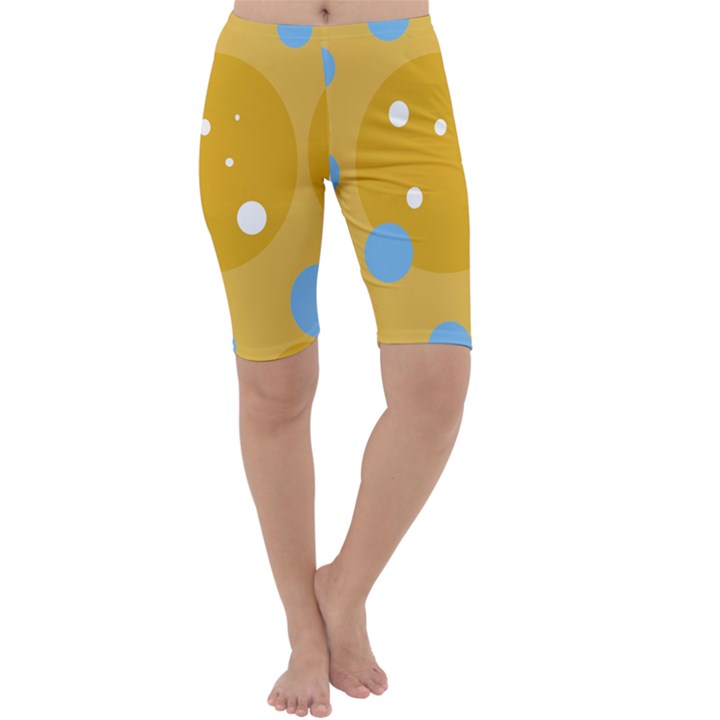 Blue and yellow moon Cropped Leggings 