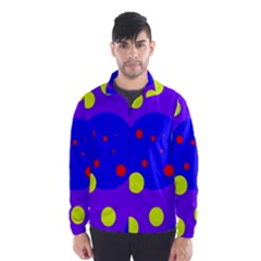 Purple And Yellow Dots Wind Breaker (men) by Valentinaart