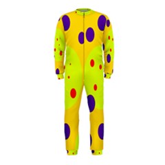 Yellow And Purple Dots Onepiece Jumpsuit (kids)