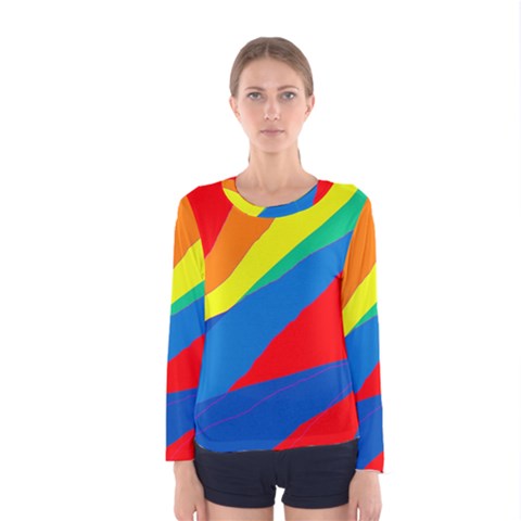 Colorful Abstract Design Women s Long Sleeve Tee by Valentinaart