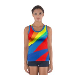 Colorful Abstract Design Women s Sport Tank Top  by Valentinaart