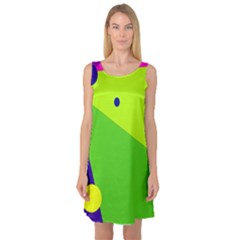 Colorful Abstract Design Sleeveless Satin Nightdress