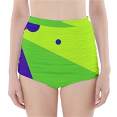 Colorful Abstract Design High-waisted Bikini Bottoms by Valentinaart