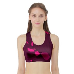 Abstract Design Sports Bra With Border by Valentinaart
