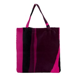 Pink And Black Lines Grocery Tote Bag