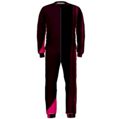 Pink And Black Lines Onepiece Jumpsuit (men)  by Valentinaart
