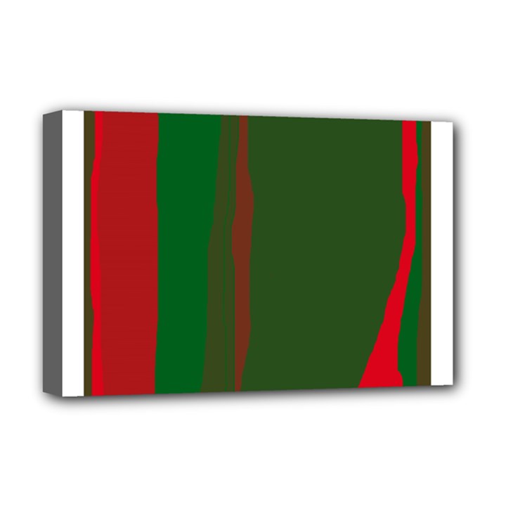 Green and red lines Deluxe Canvas 18  x 12  