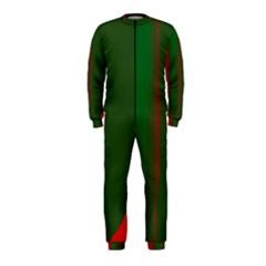 Green And Red Lines Onepiece Jumpsuit (kids) by Valentinaart