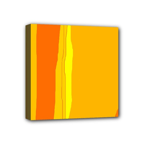 Yellow And Orange Lines Mini Canvas 4  X 4  by Valentinaart