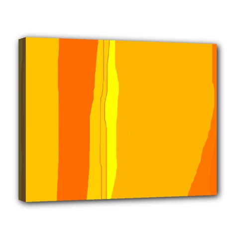 Yellow And Orange Lines Canvas 14  X 11  by Valentinaart