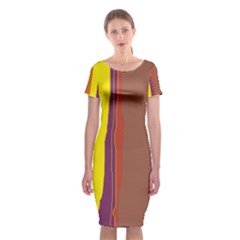 Colorful Lines Classic Short Sleeve Midi Dress by Valentinaart