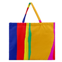 Colorful Lines Zipper Large Tote Bag by Valentinaart