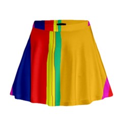 Colorful Lines Mini Flare Skirt by Valentinaart