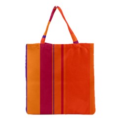 Orange Lines Grocery Tote Bag by Valentinaart