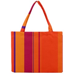 Orange Lines Mini Tote Bag by Valentinaart
