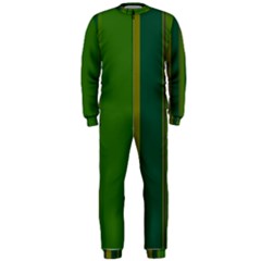 Green Elegant Lines Onepiece Jumpsuit (men)  by Valentinaart