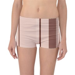 Elegant Brown Lines Reversible Boyleg Bikini Bottoms by Valentinaart