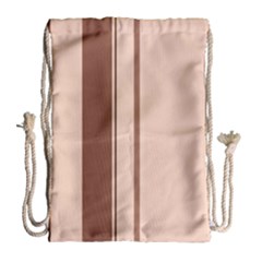 Elegant Brown Lines Drawstring Bag (large) by Valentinaart