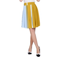 Yellow Elegant Lines A-line Skirt by Valentinaart