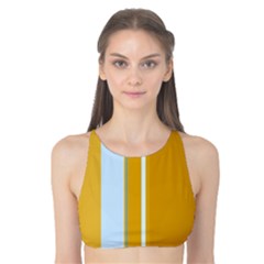 Yellow Elegant Lines Tank Bikini Top