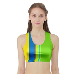 Colorful Lines Sports Bra With Border by Valentinaart