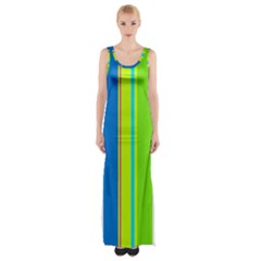 Colorful Lines Maxi Thigh Split Dress