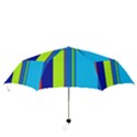 Blue and green lines Folding Umbrellas View3