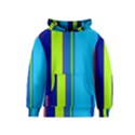 Blue and green lines Kids  Pullover Hoodie View1