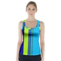 Blue and green lines Racer Back Sports Top View1