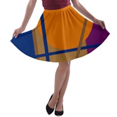 Decorative Abstract Design A-line Skater Skirt by Valentinaart