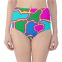 Colorful abstract design High-Waist Bikini Bottoms View1