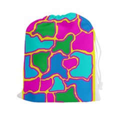 Colorful Abstract Design Drawstring Pouches (xxl) by Valentinaart