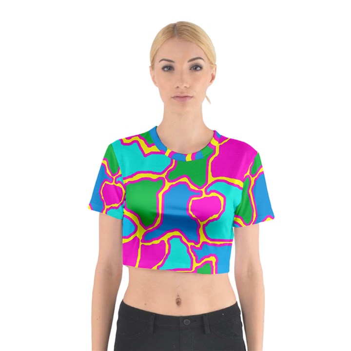 Colorful abstract design Cotton Crop Top