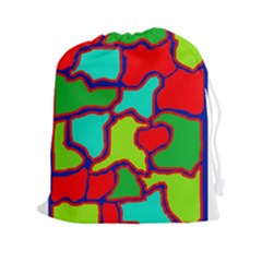 Colorful Abstract Design Drawstring Pouches (xxl) by Valentinaart