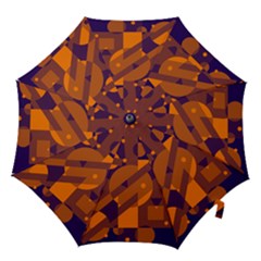 Blue And Orange Abstract Design Hook Handle Umbrellas (small) by Valentinaart