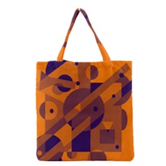 Orange And Blue Abstract Design Grocery Tote Bag