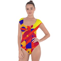 Colorful Abstraction Short Sleeve Leotard  by Valentinaart