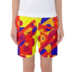 Colorful Abstraction Women s Basketball Shorts by Valentinaart