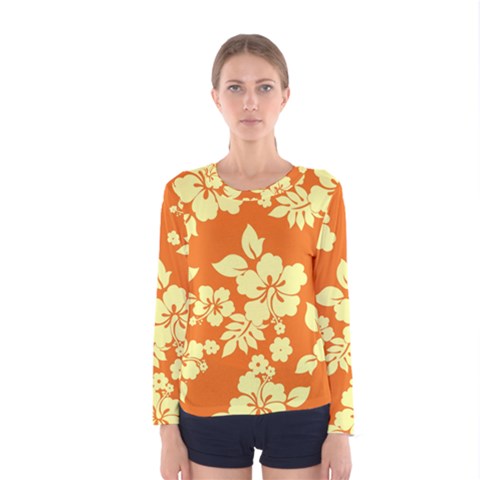 Sunny Hawaiian Women s Long Sleeve Tee by AlohaStore