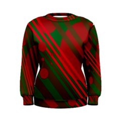 Red and green abstract design Women s Sweatshirt