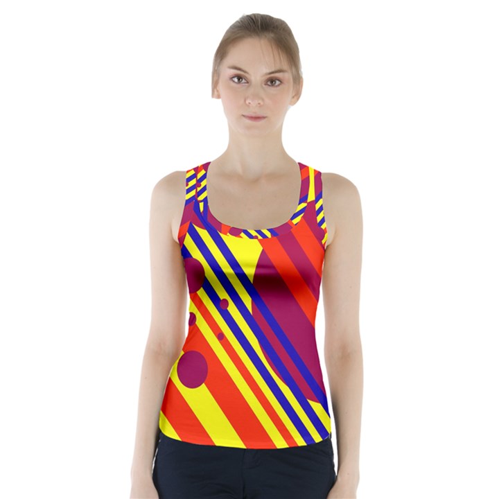 Hot circles and lines Racer Back Sports Top