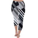 Gray lines and circles Capri Winter Leggings  View4