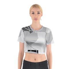 Gray Hart Cotton Crop Top by Valentinaart