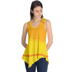 Yellow Decorative Design Sleeveless Tunic