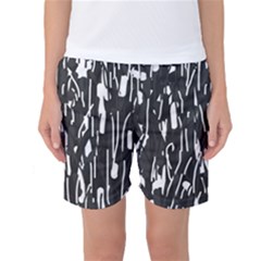 Black And White Elegant Pattern Women s Basketball Shorts by Valentinaart