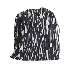 Black And White Elegant Pattern Drawstring Pouches (xxl) by Valentinaart