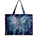 Music, Decorative Clef With Floral Elements In Blue Colors Zipper Mini Tote Bag View2