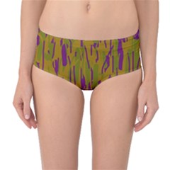 Decorative pattern  Mid-Waist Bikini Bottoms