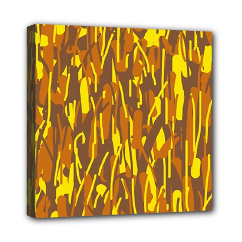 Yellow Pattern Mini Canvas 8  X 8  by Valentinaart
