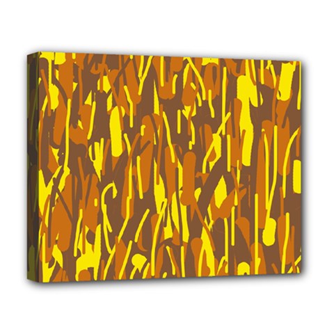 Yellow Pattern Deluxe Canvas 20  X 16   by Valentinaart